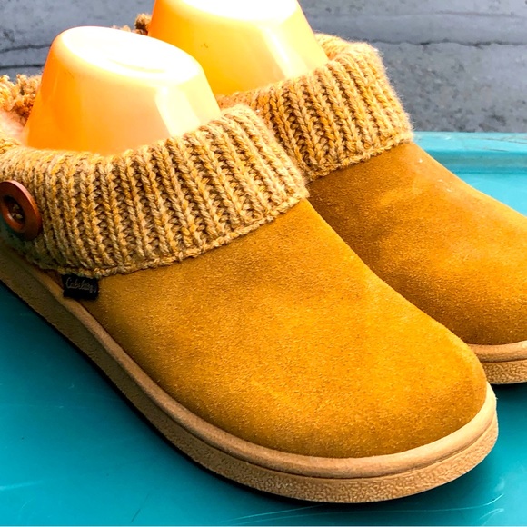 Cabela's Shoes Cabelas Womens Tan Suede Shearling Lined Low Back